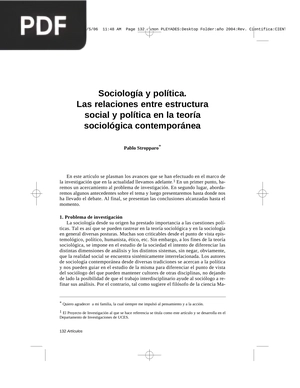 Sociología y política. Las relaciones entre estructura social y política en la teoría sociológica contemporánea (Artículo)