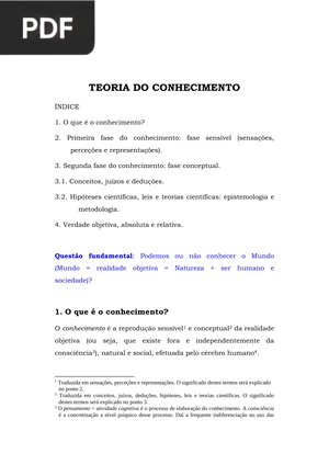 Teoria do Conhecimento (Portugués)