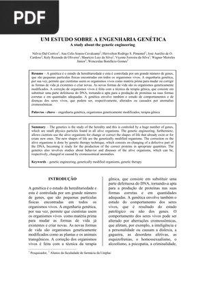 Um estudo sobre a engenharia genética (Portugués) (Artículo)