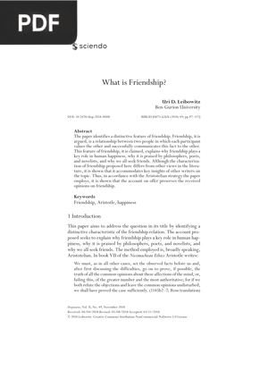 What is Friendship? (Inglés)