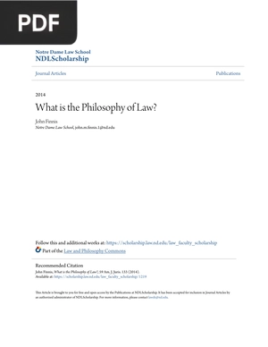 What is the Philosophy of Law? (Inglés)