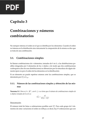 Combinaciones y números combinatorios