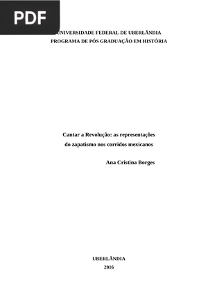 Cantar a Revolução: as representações do zapatismo nos corridos mexicanos (Portugués)