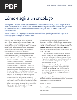 Cómo elegir a un oncólogo (Articulo)