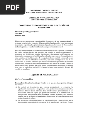 Conceptos fundamentales del psicoanálisis freudiano