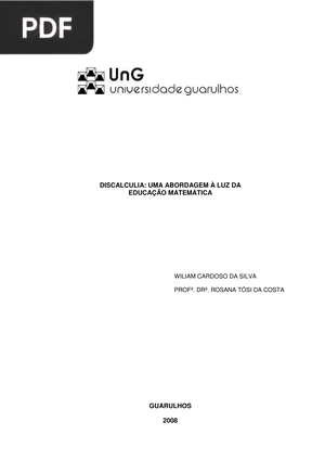 Discalculia: Uma Abordagem a luz da educação matemática (Portugués)