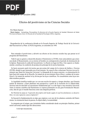 Efectos del positivismo en las Ciencias Sociales (Articulo)