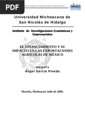 El financiamiento y su impacto en las exportaciones agrícolas de México