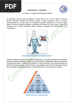 Hidratación y Deporte (Articulo)