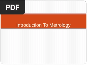 Introduction To Metrology (Inglés) (Presentación)