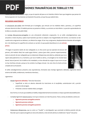 Lesiones traumáticas de tobillo y pie (Artículo)