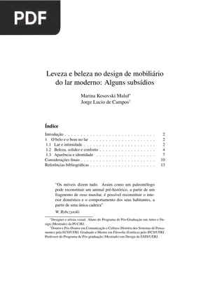 Leveza e beleza no design de mobiliário do lar moderno: Alguns subsídios (Portugués)