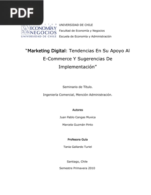 Marketing Digital: Tendencias en su Apoyo al E-Commerce y Sugerencias de Implementación