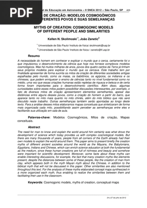 Mitos de criação: Modelos cosmogônicos de diferentes povos e suas semelhanças (Portugués)