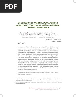 Os conceitos de ambiente, meio ambiente e natureza no contexto da temática ambiental: definindo significados (Portugués)