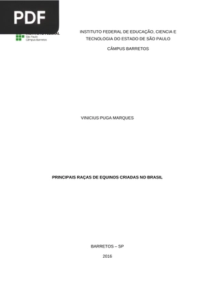 Principais raças de equinos criadas no Brasil (Portugués)