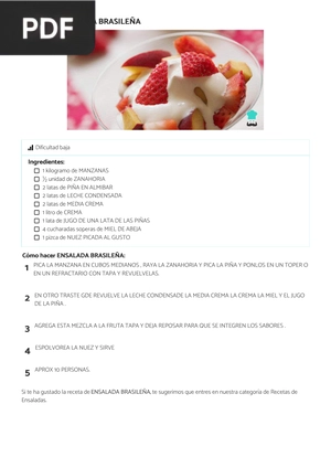 Receta de ensalada brasileña