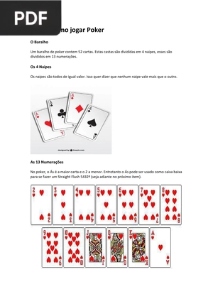 Regras como jogar Poker