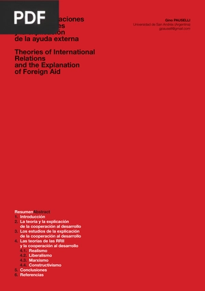 Teorías de relaciones internacionales y la explicación de la ayuda externa