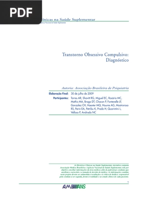 Transtorno Obesivo Compulsivo: Diagnóstico (Portugués)