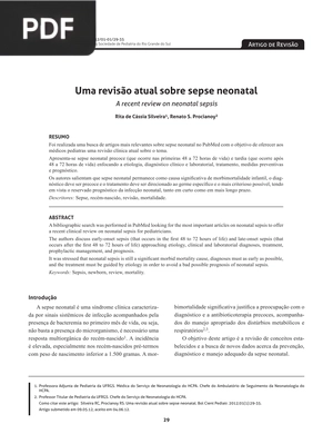 Uma revisão atual sobre sepse neonatal (Portugués) (Artículo)