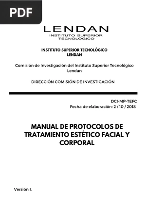 Manual de protocolos de tratamiento estético facial y corporal