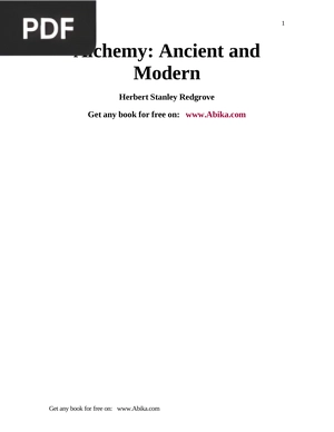 Alchemy: Ancient and Modern