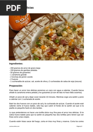 Arroz tres delicias (Artículo)