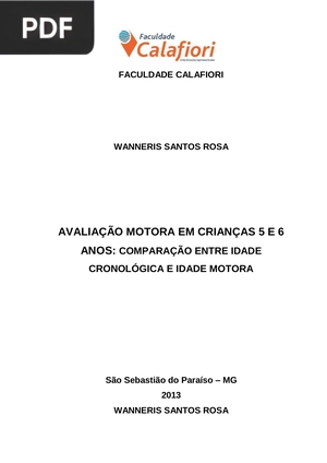 Avaliação motora em crianças 5 e 6 anos: comparação  entre idade cronológica e idade motora