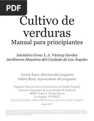 Cultivo de Verduras. Manual para principiantes