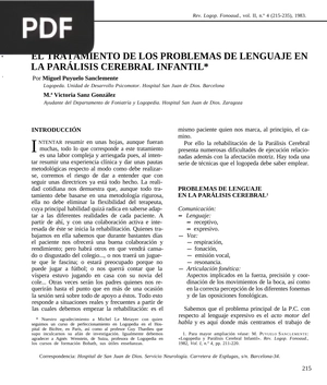 El tratamiento de los problemas de lenguaje en la parálisis cerebral infantil