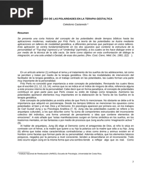 El uso de las polaridades en la terapia gestáltica (Articulo)