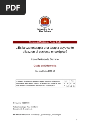 ¿Es la ozonoterapia una terapia adyuvante eficaz en el paciente oncológico?