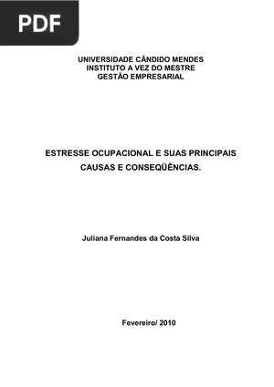 Estresse ocupacional e suas principais causas e consecüências (Portugués)