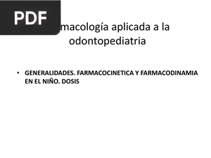 Farmacología aplicada a la odontopediatria