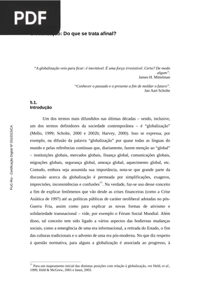 Globalização: Do que se trata afinal? (Portugués)