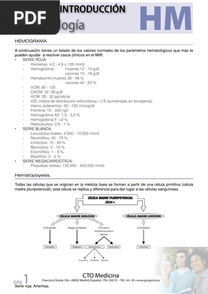 Material. Introducción Hematología (Artículo)