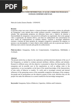 O eneagrama como método para avaliar atributos pessoais e estilos comportamentais (Português)