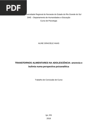 Transtornos alimentares na adolescência: anorexia e bulimia numa perspectiva psicanalítica (Portugués)