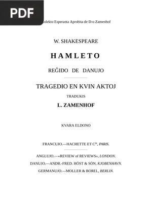 Hamleto, Reĝido de Danujo (Hamlet)