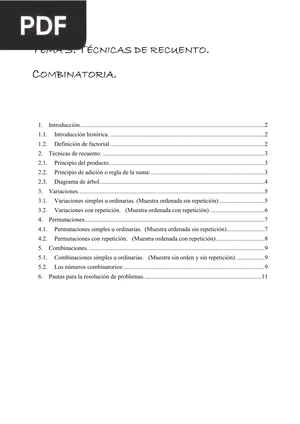 Técnicas de recuento. Combinatoria