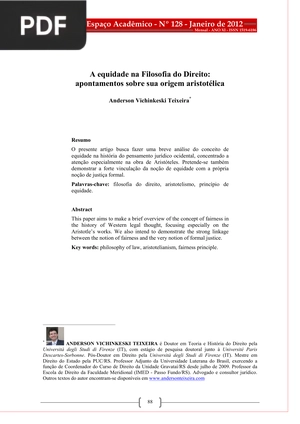 A equidade na Filosofia do Direito: apontamentos sobre sua origem aristotélica (Portugués) (Artículo)