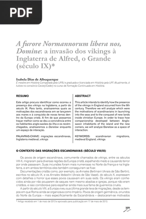 A furore Normannorum libera nos, Domine: a invasão dos vikings à Inglaterra de Alfred, o Grande (século IX) (Portugués)