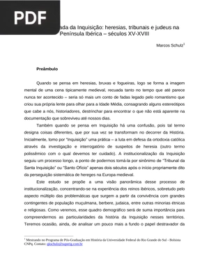 A grande virada da Inquisição: heresias, tribunais e judeus na Península Ibérica – séculos XV-XVIII (Portugués)