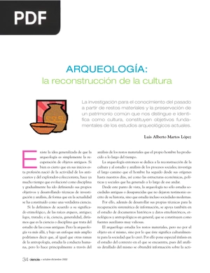 Arqueología: la reconstrucción de la cultura (Artículo)