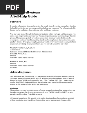 Building Self-esteem A Self-Help Guide