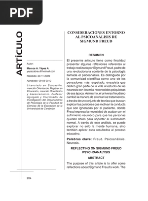 Consideraciones entorno al psicoanálisis de Sigmund Freud