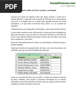 Cruzar tablas en Excel: un antes y un después