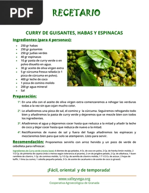 Curry de Guisantes, Habas y Espinacas (Artículo)