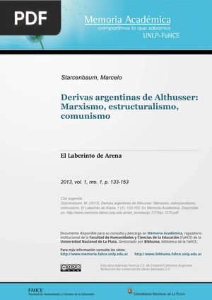 Derivas argentinas de Althusser: Marxismo, estructuralismo, comunismo